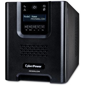 CyberPower PR1500LCDN Mini-Tower UPS, UL Rated, Multi-function extendable LCD panel, 8× NEMA 5-15R, installed RMCARD